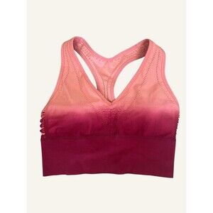 PINK Seamless Lightly Lined Removable Pads Med Support Sports Bra Size M Ombre